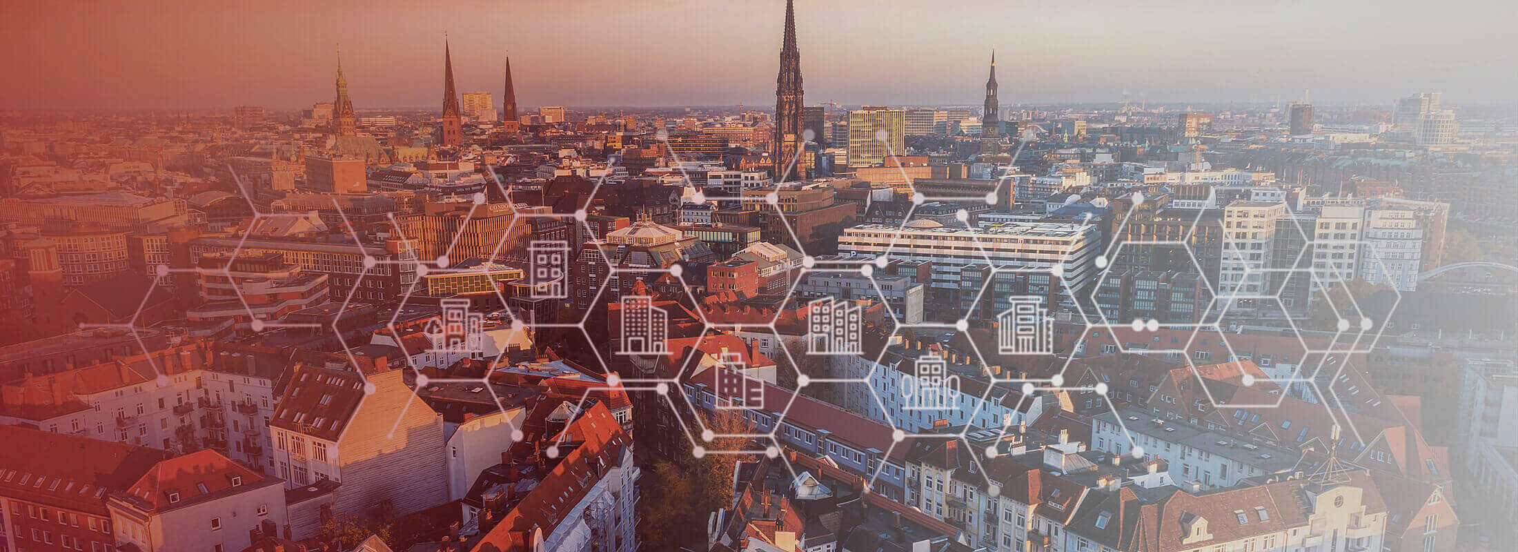 Eine Stadt aus der Vogelperspektive